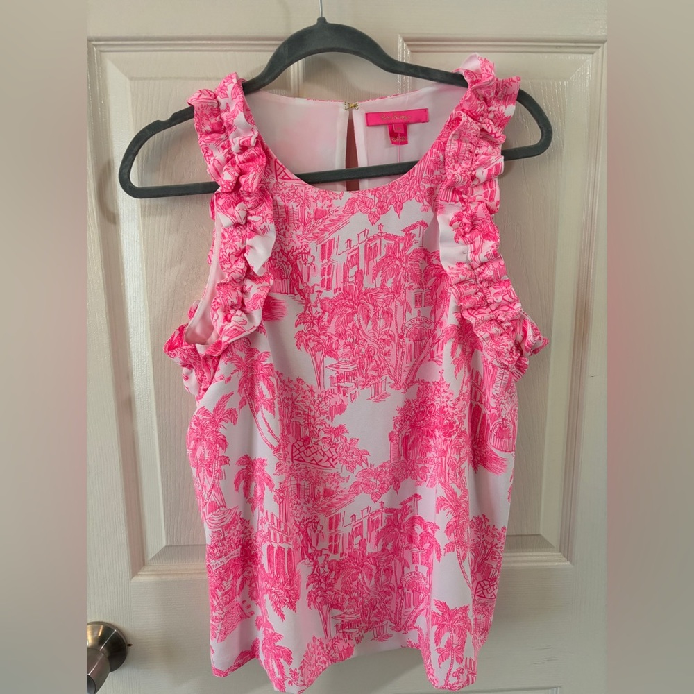 NWT Lilly Pulitzer Kailee Sleeveless Ruffle Top Size M